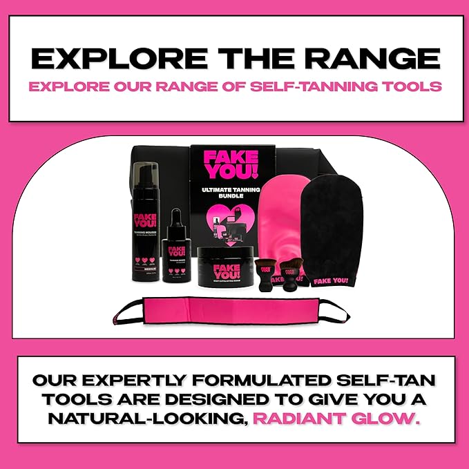 Fake You! Tanning Mousse – Lightweight Self Tan Mousse for a Natural-Looking, Streak-Free Glow – Hydrating Self Tan for All Skin Types – Medium Shade – 200ml