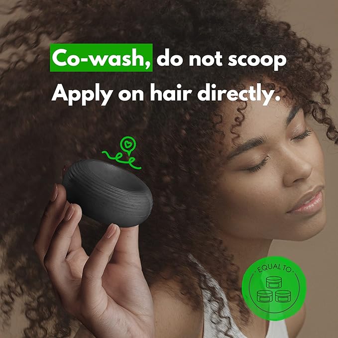 BEAUTE SEOUL Co-Wash Conditioner Bar for Curly Hair - Tea Tree & Charcoal Solid Cleanser for Dry Scalp, Buildup Removal & Moisture – Sulfate-Free, No Silicones, All Hair Types, 3.17oz