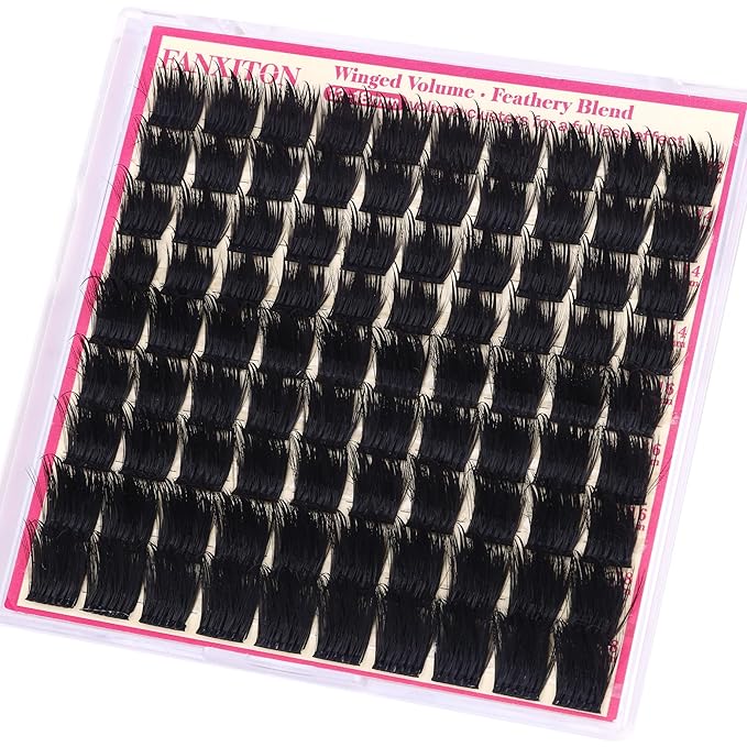 Lashes Clusters 3D Volume Manga Lash Clusters with Spiky Long Lash Extension 12-18mm Wispy Think Eyelash Clusters Eyelash Extensions for Dramatic Anime Individual Lashes DIY at Home by FANXITON