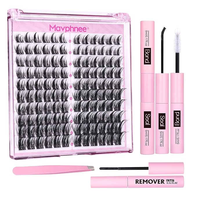Fairy Lash Clusters Kit Wispy Eyelash Extensions Kit Spiky DIY Lash Extension at Home Anime Cluster Lashes 120 Pcs Individual Lashes with Lash Bond and Seal, Remover, and Tweezers