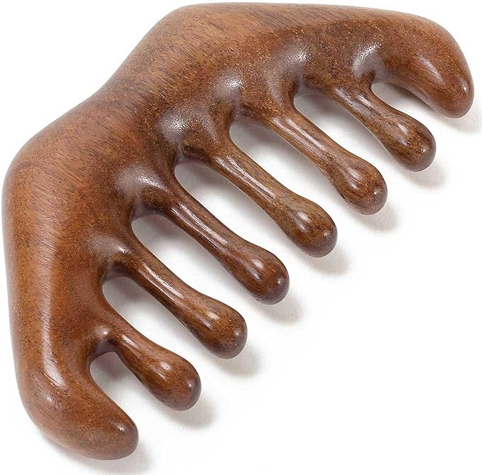 Wooden Scalp Massager for Scalp Gua sha, Massage Comb, Wooden Head Massager - Sandalwood