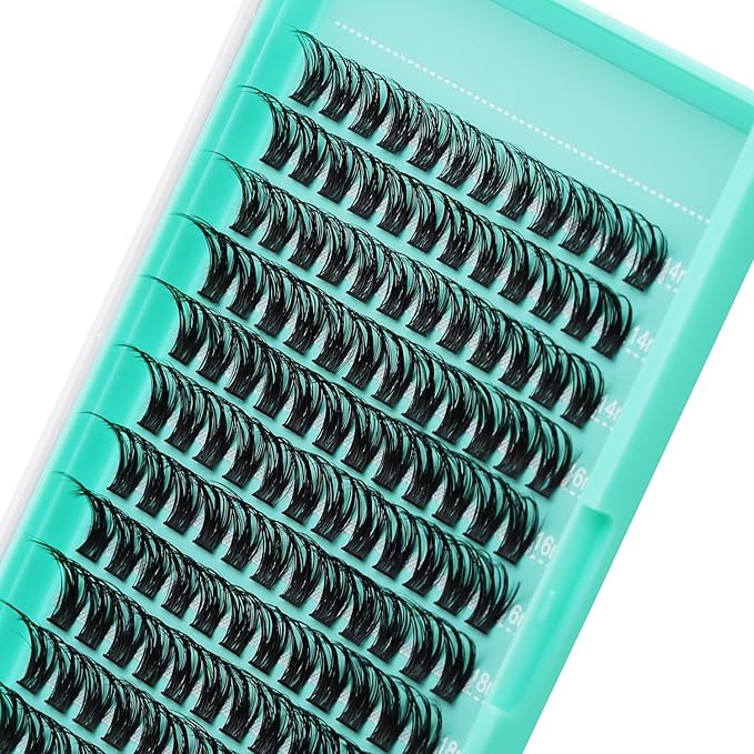 Bodermincer Lash Clusters D Curl Black/Brown/Colored Lashes 10-12-14/12-14-16/16-18-20mm Mixed Lash Clusters Kit For Beginner (Y03# 14-16-18mm Mixed)