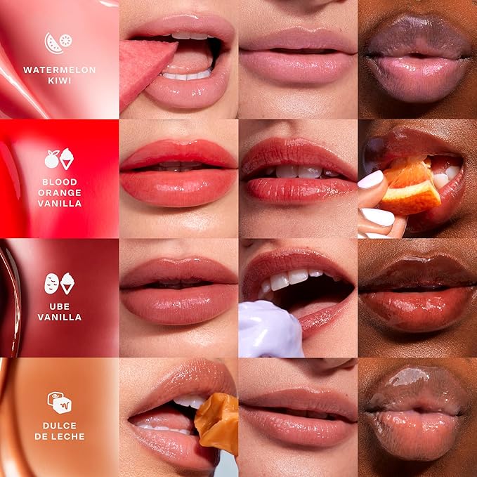 Tower 28 LipSoftie Hydrating Tinted Lip Treatment Balm, Moisturizing Lip Mask for Chapped Lips - Ube Vanilla Flavor, Sheer Burgundy Gloss