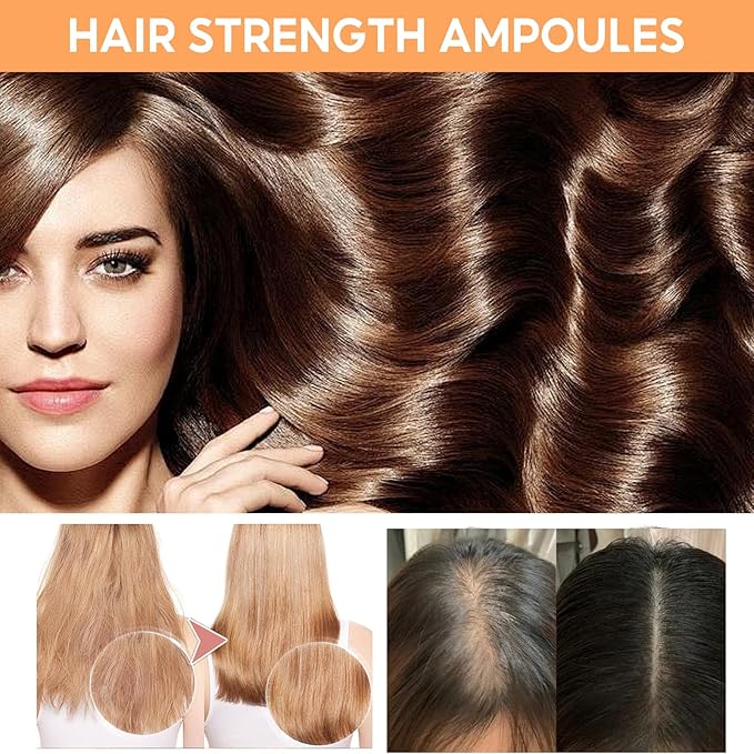Hair Ampoule Serum, Hair Ampoule Treatment and Hair Strength Ampoule, Hair Nourishing Concentrate, Strengthening Hair, Hair Lotion for Thinning Hair Damage, Dry Hair, 2PCS