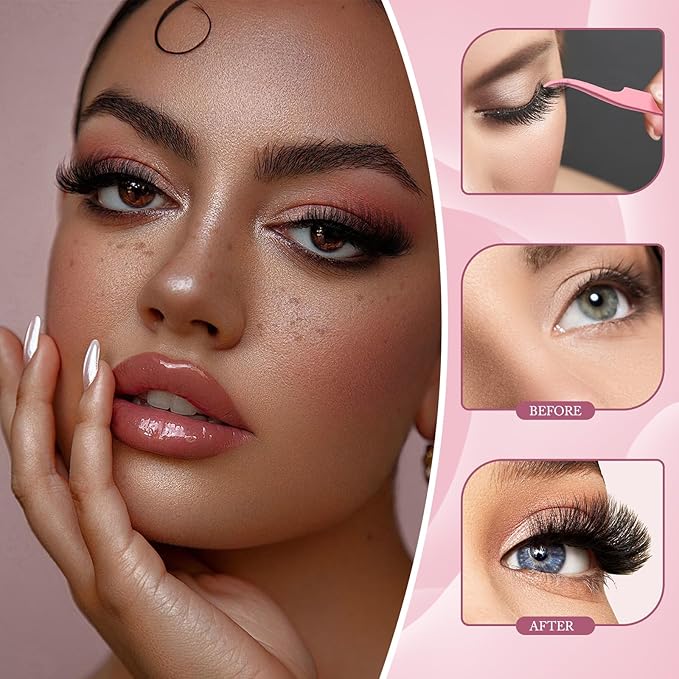 3 Styles Lashes Cluster Kit 720Pcs Eyelash Extensions Kit 40P+60P+80P Bulk Pack D Curl Volume False Eyelashes DIY Individual Wispy Fake Eye Lashes Combo Packs with Bond&Seal |Tweezers | Removers