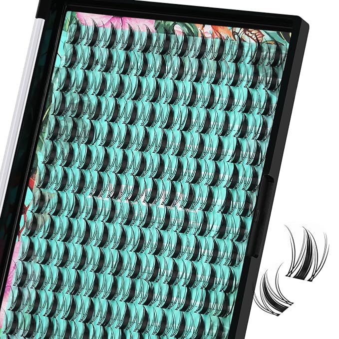 Lash Clusters Manga 168Pcs Eyelash Cluster Wet Look Ultra-Thin Invisible Lash Band Eyelashes Extensions Spiky Anime Wide Span Lashes for Beginners(Autumn Leaves,D-10mm)