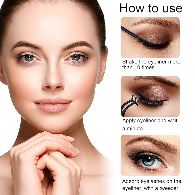 Alcastar Magnetic Eyelashes with Eyeliner Kit, Light weight Magnetic Lashes Natural Look, Reusable,Long Lasting, (KIT 005)