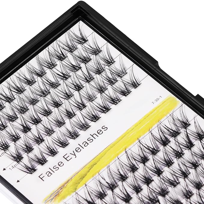 Bodermincer 120 Clusters 10mm+12mm/12mm+14mm/14mm+16mm Mixed Wide Cluster False Eyelash Individual Cluster EyeLashes Grafting Fake False Eyelashes Eyelash Extension (M004# 12+14mm Mixed)