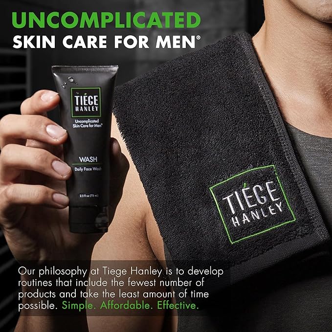 Tiege Hanley Daily Face Wash for Men, Gentle Fragrance-Free Cleanser with Jojoba Oil, Aloe, & Vitamin B3, Hydrating Foaming Formula for Deep Clean, Gentle on Sensitive Skin, Men’s Skin Care, 2.5 Fl Oz