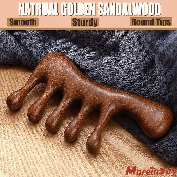 Loc Comb, Loc Comb for Sisterlocks, Wooden Scalp Massager for Scalp Gua Sha - Sandalwood