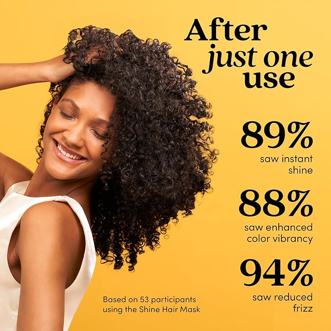 Fable & Mane Shine Hair Mask, Boosts Shine, Tames Frizz and Enhances Colour with Black Tea. 3-Minute, Chai-scented, Hair Gloss Treatment