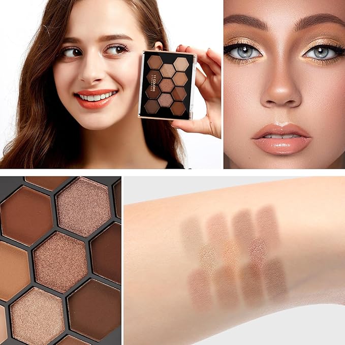 Boobeen 11-Color Eyeshadow Palette - Matte & Shimmer, High Pigment Creamy Eye Shadow Powder, for Dramatic Day to Night Looks, Blendable & Neutral