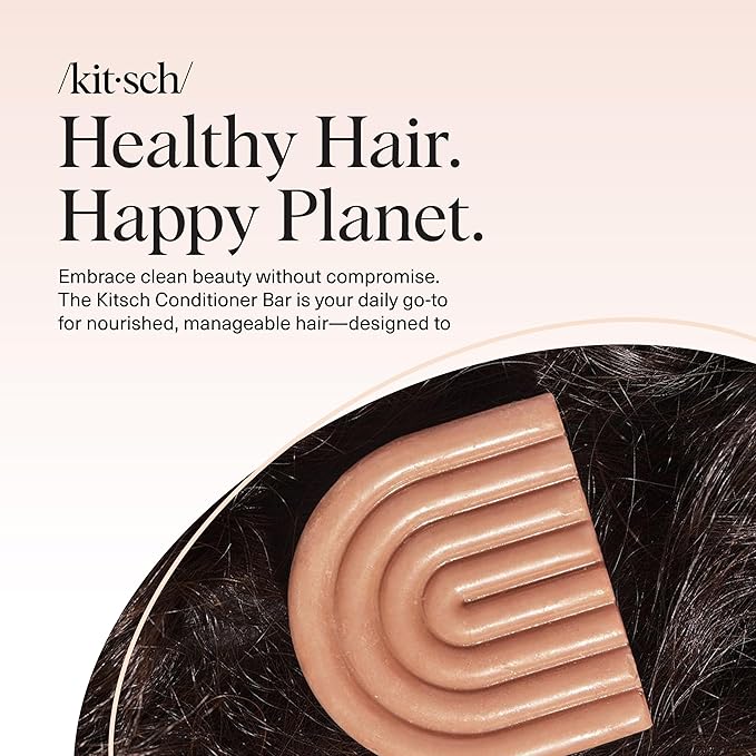 Kitsch Shea Butter Conditioner Bar – Shea Moisture Conditioner for Soft, Hydrated Hair – Solid Hair Conditioner for Hair Care – Paraben, Sulfate & Silicone-Free, Vegan, Made in USA - 2.7 oz