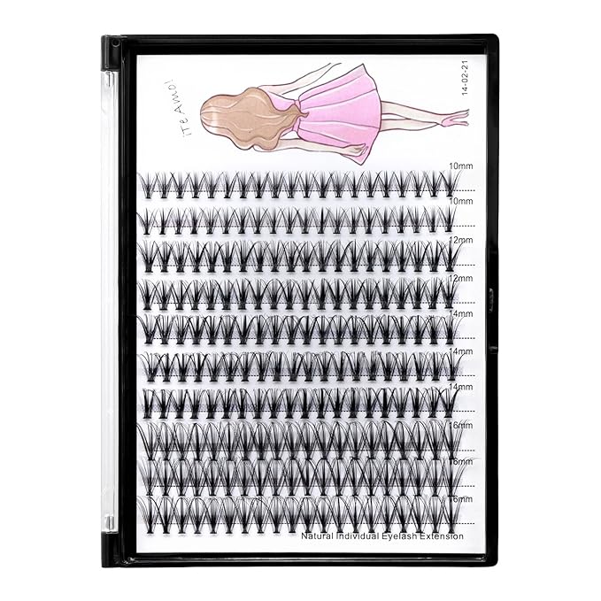 8-22mm to Choose 20D/40D/60D/80D/100D Individual False Eyelashes Makeup Cluster Eyelashes Thickness 0.07mm D Curl Natural long Black Soft 3D Eye Lashes Extensions (20D-10-12-14-16MM Kit)