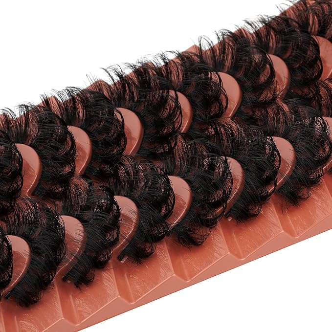 Mink Lashes Fluffy False Eyelashes 20mm Long Faux Mink Lashes Dramatic Curl Lashes that Look Like Lash Extension 9 Pairs Multipack
