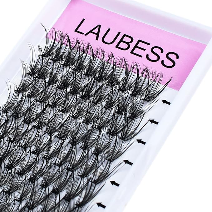 Eyelash Clusters LAUBESS Lash Clusters Individual Lashes Cluster Eyelash Extensions DIY at Home Waterproof Cluster Lashes (30D-D-14)