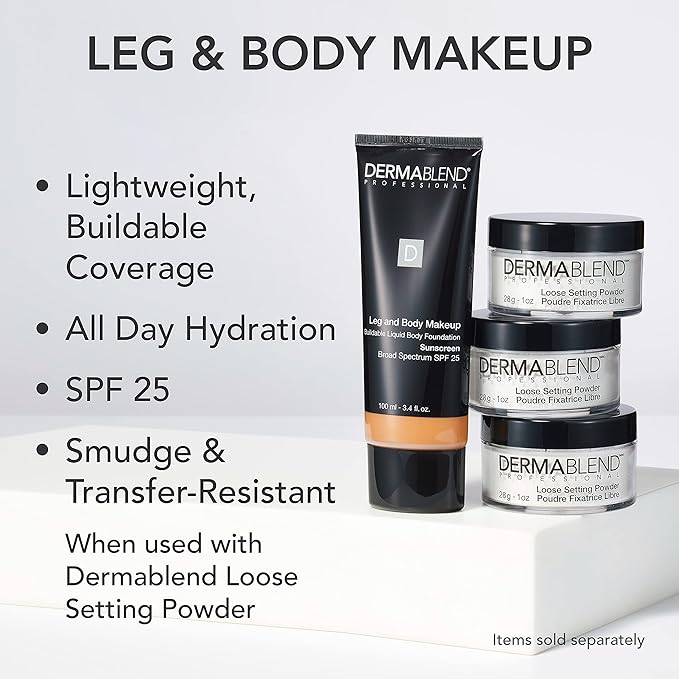Dermablend Leg and Body Makeup Foundation with SPF 25, 10N Fair Ivory, 3.4 Fl. Oz.