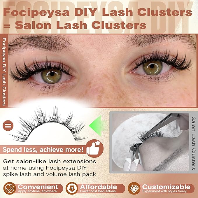 Focipeysa Lashes Clusters Wispy Natural Lash Clusters 10-16mm Eyelash Clusters Individual Eyelashes Pestañas Postizas Naturales Fairy Eyelashes Extensions Natural False Eyelashes