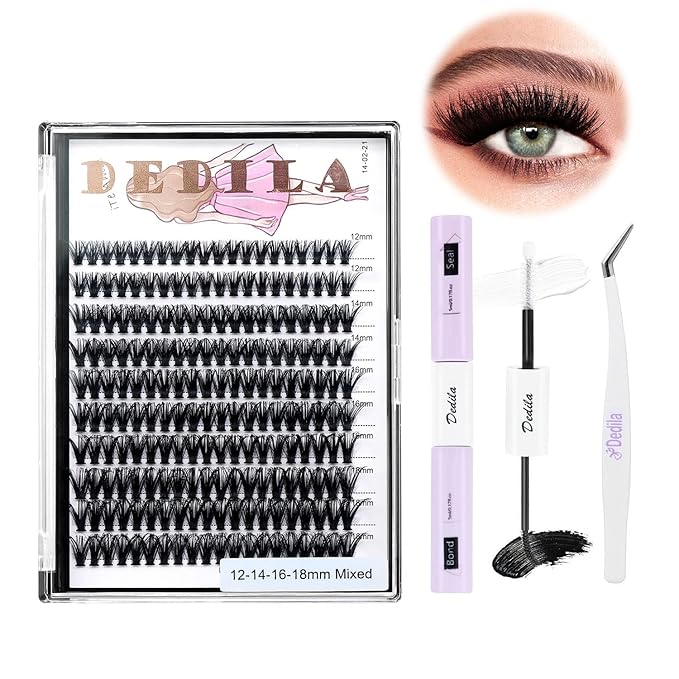 8-22mm to Choose 20D/40D/60D/80D/100D Individual False Eyelashes Makeup Cluster Eyelashes Thickness 0.07mm D Curl Natural long Black Soft 3D Eye Lashes Extensions (40D-12-14-16-18MM Kit)