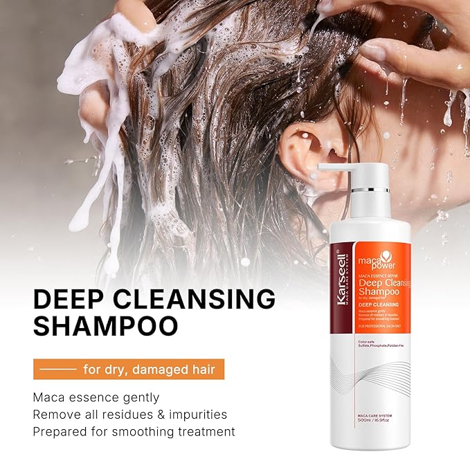 Karseell Deep Clean Clarifying Shampoo for All Hair Types Removes Buildup, Strengthens Hair Cuticle 500ml