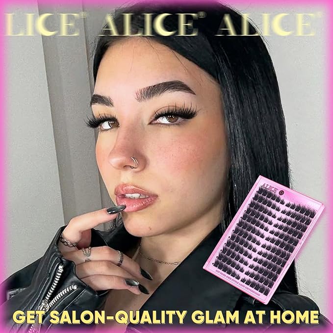 ALICE Lash Clusters Cat Eye Eyelash Clusters Wispy Fairy Cluster Eyelash Extensions Manga Individual Lashes Natural CD Curly Left & Right Lash Extension DIY Cluster Lashes with Spikes