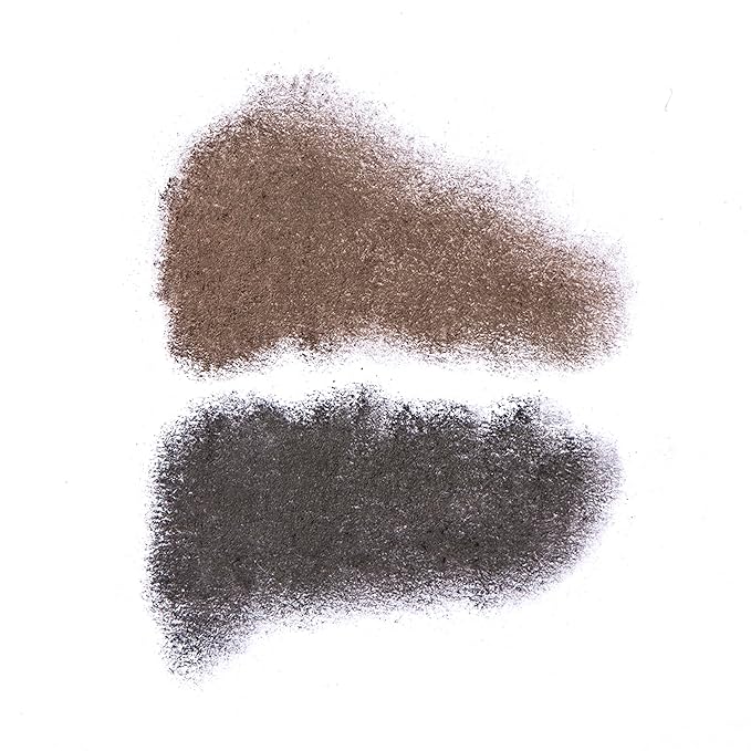 Arches and Halos Duo Luxury Brow Powder - Eyebrow Shaper and Color - Powder Compact with 2 Neutral Shades - Vegan - Charcoal - 0.1 oz