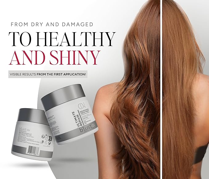 Ultimate Repair Mask for Damaged Hair with Collagen & Keratin – Hydrating Mask for Dry Hair, Deep Conditioning Treatment & Repair with Bamboo & Avocado Oil 500ml