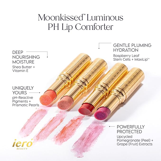 ieró Beauty 3-in-1 Moisturizing Vegan Tinted Lip Balm: Hydrating, Soothing Lip Serum + Plumping Balm + pH Reactive Tint | Shea Butter & Vitamin E | Antioxidant-rich Long Lasting Lip Care Paraben Free