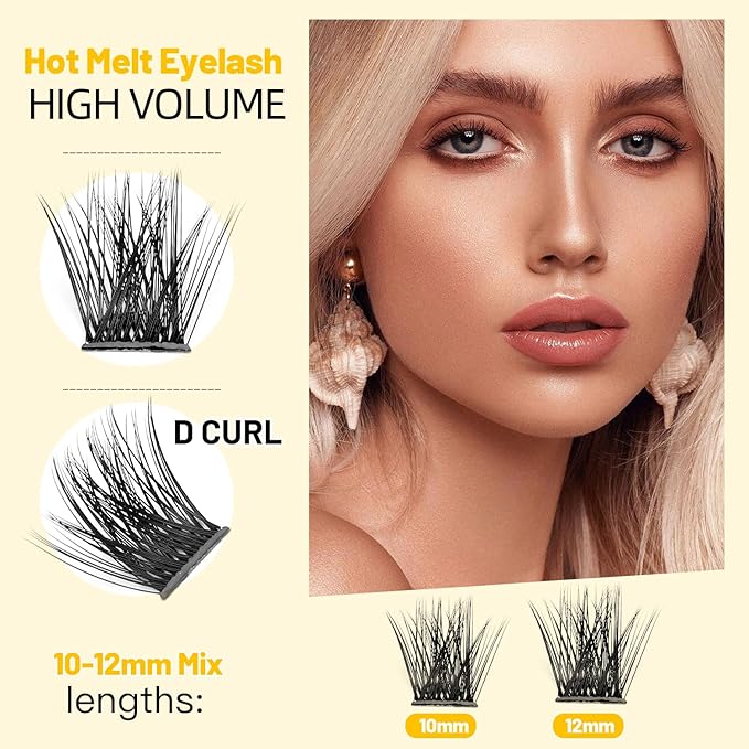 Bodermincer 120 Clusters 10mm+12mm/12mm+14mm/14mm+16mm Mixed Wide Cluster False Eyelash Individual Cluster EyeLashes Grafting Fake False Eyelashes Eyelash Extension (KIT M01 Black 10mm+12mm Mixed)
