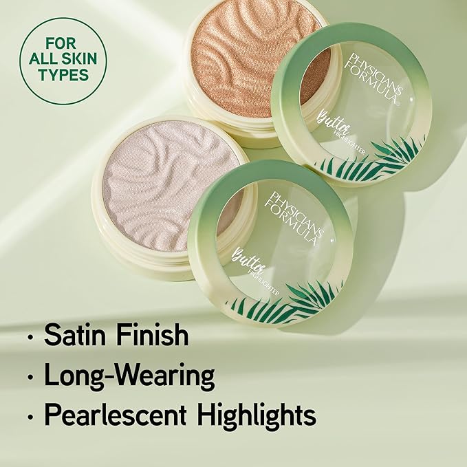 Physicians Formula Murumuru Butter Highlighter Makeup Face Powder Make Up, Champagne, Dermatologist Approved,