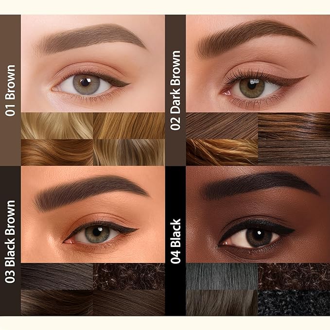 UCANBE 2-in-1 Eyebrow Pen & Gel Eyeliner Pencil – Microblading Eye Brow Pencil with Brow-Fection Angled Brush Tip + 1.5mm Ultra-Fine Eye Liner, Waterproof, Quick-Dry, Long Lasting (Dark Brown)