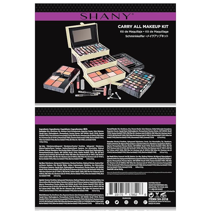 SHANY All In One Makeup Set, Eyeshadow, Blushes, Face Powder, Lipstick, Eye liners, Make up Pencils and Cosmetics Mirror - Makeup Kit With Reusable Storage Beauty Box - White