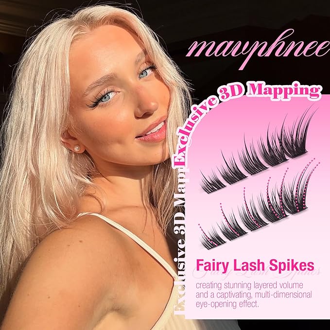 Fox Eye Lash Clutsers Wispy Cluster Eyelash Extensions Fairy Cat Eye Individual Lash Extension LC-Curly Cluster Lashes DIY Lash Pack Natural Eyelash Clusters Beginner-friendly by Mavphnee