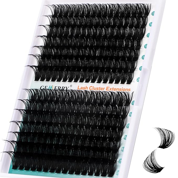 Eyelash Clusters Fluffy Lash Clusters Thick 280pcs Cluster Eyelash Extensions DIY At Home Individual Lashes Cluster Lashes by GEMERRY（80P+100P-15-20mm)