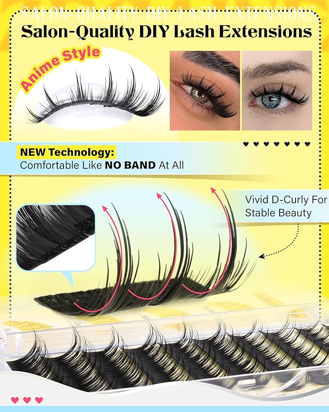 Manga Lash Clusters With Spikes Individual Lashes Anime Cluster Eyelash Extensions Wispy Eyelash Clusters Classic Lash Extension Bottom Lashes SIY Eyelashes 10-18MM by Zegaine(Separate It by Yourself)