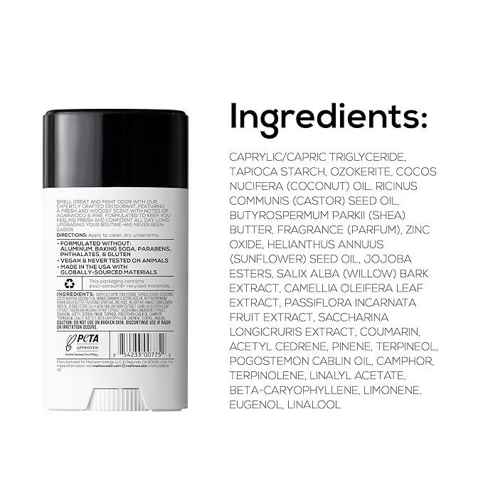 MARLOWE. No. 024 Mens Deodorant 2.5 oz, Natural Deodorant for Men, Aluminum Free Stick, Made with Coconut Oil, Shea Butter & Jojoba, Only No-Nonsense Ingredients, Sage & Fir Scent