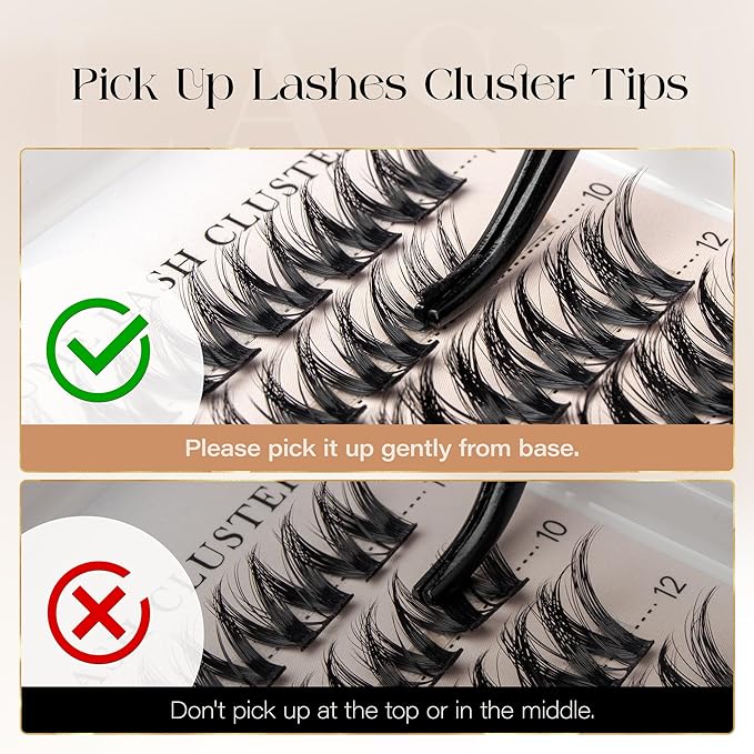 BEFER Eyelash Clusters, 120 Pcs D Curl Volume Individual Lashes Extensions Eyelash Clusters 10-16MM Wispy Lashes DIY At Home(Seraphic,FD43)