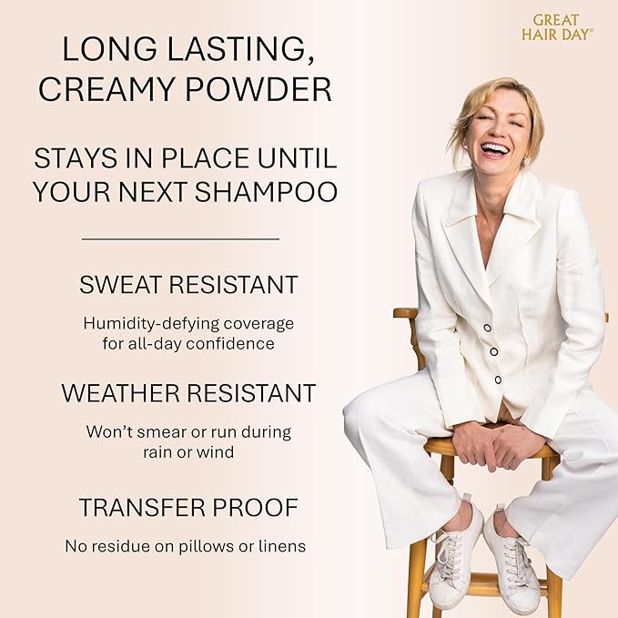 Joan Rivers Great Hair Day Root Touch Up Powder – Fill-in Powder for Thicker, Fuller Looking Hair (Red)