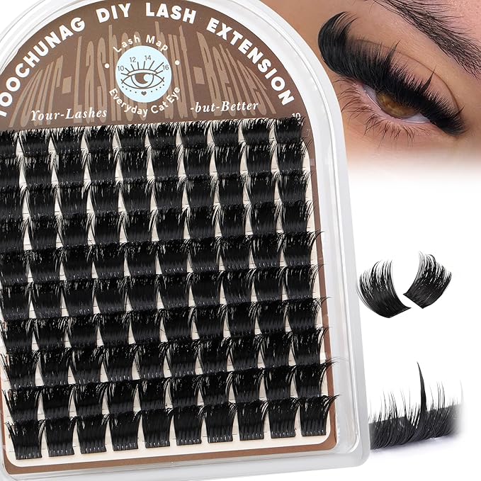 Spiky Lash Clusters Volume Eyelash Clusters With Spikes Wispy Lash Extensions D Curly Individual Lashes Cluster DIY Cluster Eyelash Extensions 10-16mm Thick Lashes Clusters