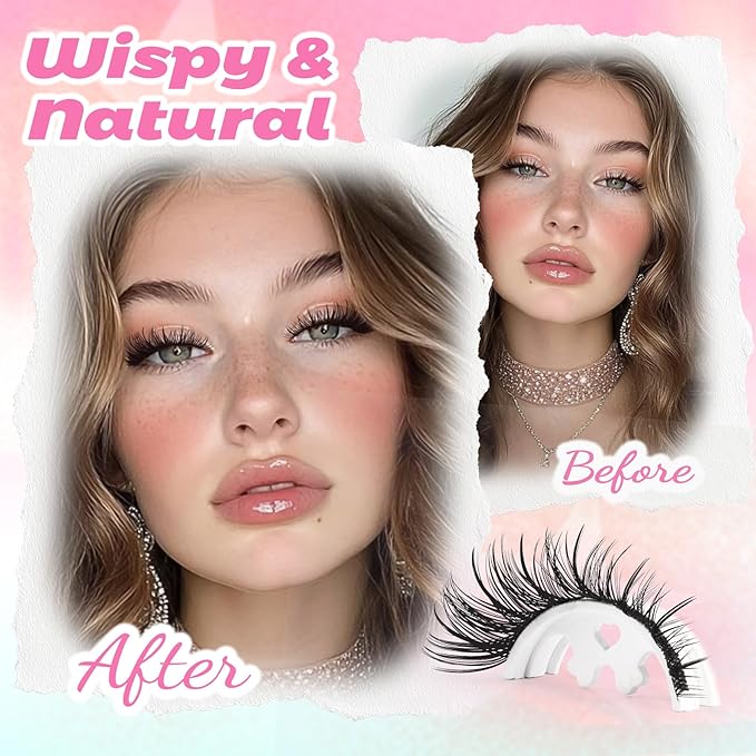 Lash Clusters Wispy Manga Lash Clusters C Curl Lightweight Spiky Doll Anime Eyelash Extensions 8-16MM Mixed 144Pcs Doe eyed Individual Lashes with Spikes for DIY at Home (Hibiscus)