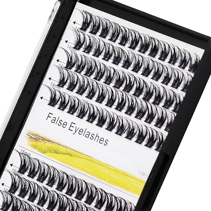 Bodermincer 120 Clusters 10mm+12mm/12mm+14mm/14mm+16mm Mixed Wide Cluster False Eyelash Individual Cluster EyeLashes Grafting Fake False Eyelashes Eyelash Extension (M005# 12+14mm Mixed)