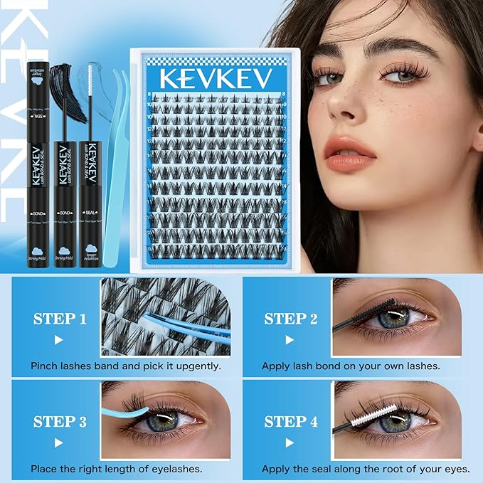 Manga Lash Clusters Kit 8-18mix Spiky Fairy Lash Clusters Kit Ultra-Thin Band Manga Lashes Eyelash Clusters Kit With Lash Bond And Seal DIY at Home(Fairy05 Kit)