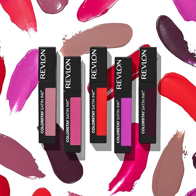 Revlon ColorStay Satin Ink Liquid Lipstick, Longwear Rich Lip Colors, Formulated with Black Currant Seed Oil, 006 Eyes on You, 0.17 fl oz