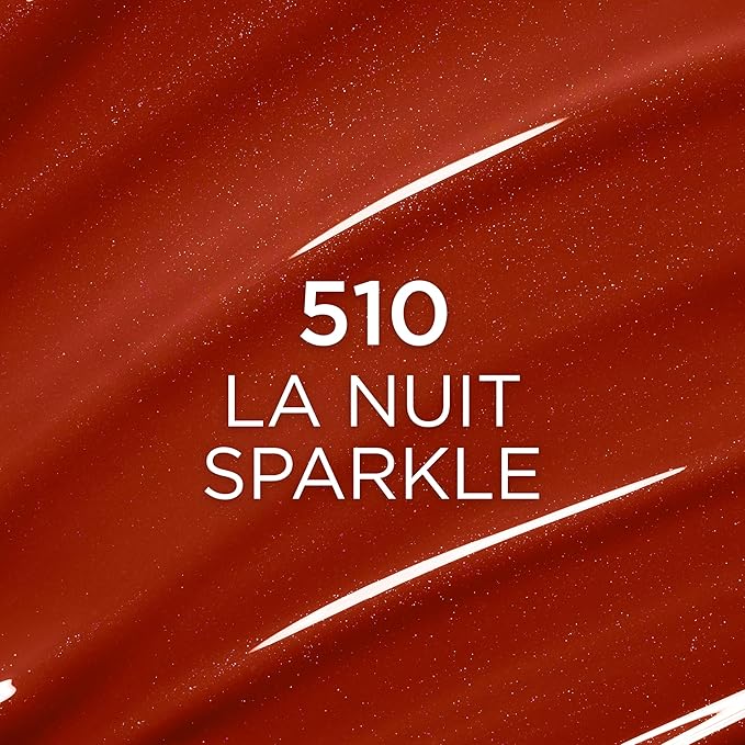 L'Oreal Paris Plump Ambition Hyaluron Lip Oil, 24 HR Lip Gloss with Hyaluronic Acid, Volumizing Formula with Glass-Like Shine, La Nuit Sparkle, 0.16 Fl Oz
