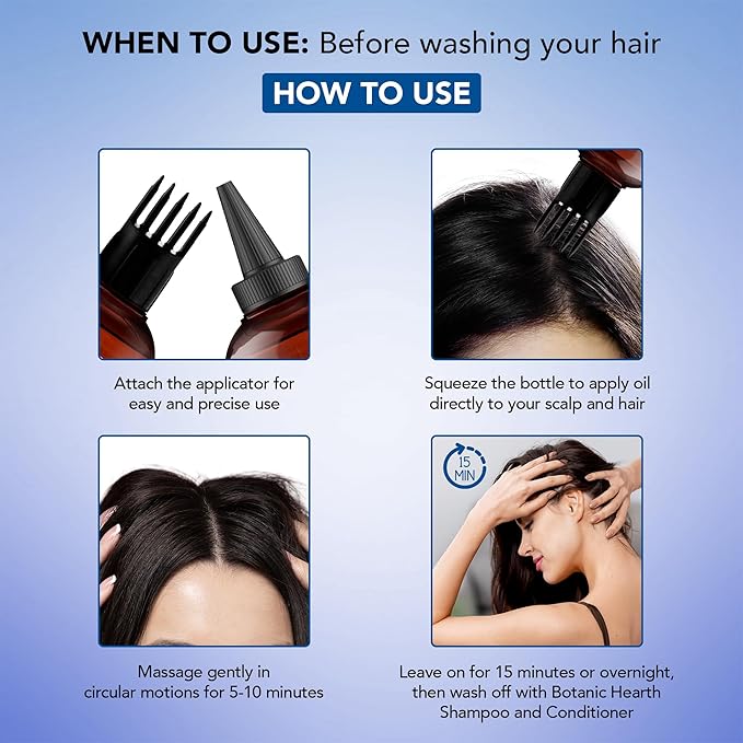 Botanic Hearth 100% Pure Rosemary Oil For Hair Growth (6.7 fl oz)| Infused with Biotin, Jojoba & Castor Oil | Hair Oil Repairs Dry Damaged Hair, Strengthening, Healthier Hair- Hair Tonic