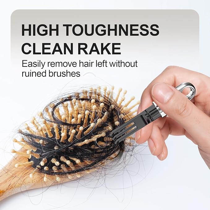Hair Brush Comb Cleaning Tool Comb,2-in-1 Hair Brush Cleaner Tool, Portable Remover Rake for Removing Hair Dust, Home and Salon Use(Gold)