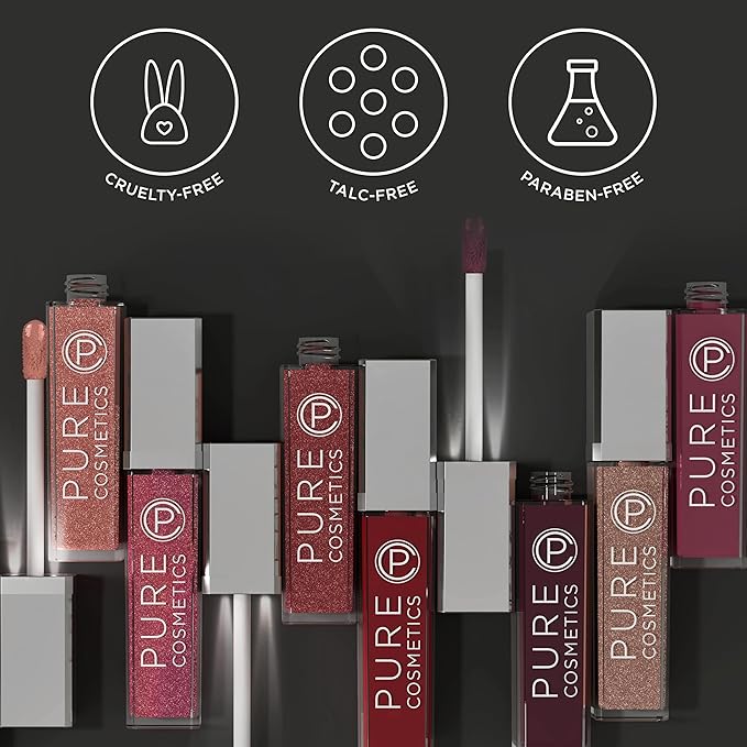 Pure Illumination Light-Up Lip Gloss with LED-Lit Applicator Brush + Side Mirror, Non-Sticky, Moisturizing Hydrating Lip Glosses with Lanolin, Jojoba Oil, & Vitamin E, Ooh La La