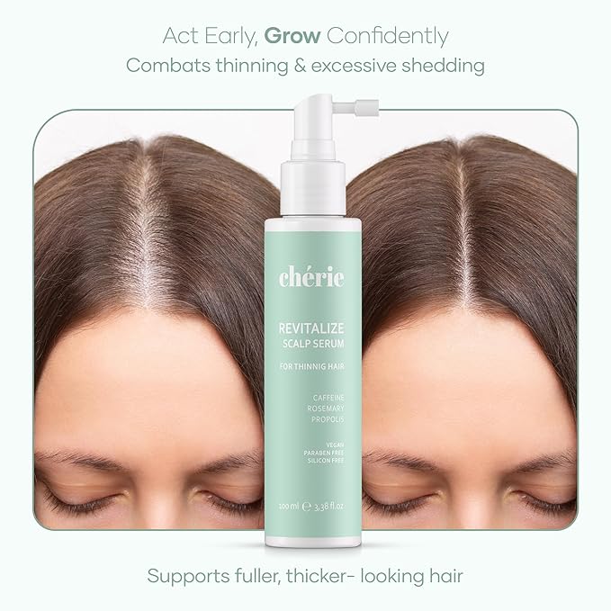 Hair Growth Serum for Scalp with Caffeine and Peptides, Lightweight Formula for Women with, Peptide Scalp Serum Nourishes Roots, Supports Thicker Fuller Strands, and Reduce Visible hair Loss- 3.38 oz