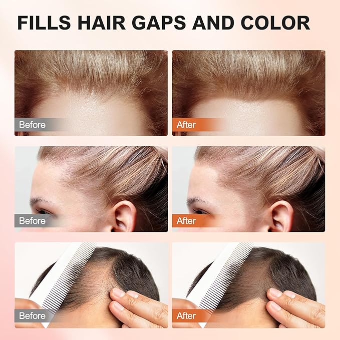 Root Touch Up Hairline Powder for Women Eyebrows, Men's Beard Line, and Bald Spots - Instant Brown Cover for Hair Gaps and Shadows