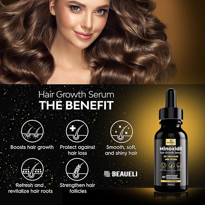 5% Minoxidil for Men & Women Hair Growth, Beard Growth, Hair Loss Treatment, Unisex Adult, Unscented Foam, 1oz